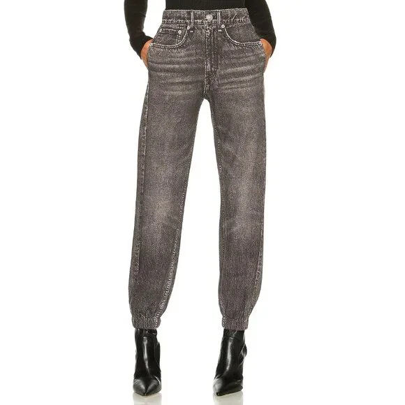 NWT rag & bone Miramar Jogger in Black Magic Photo Print Faux Jean Sweatpant XXS - Picture 7 of 9